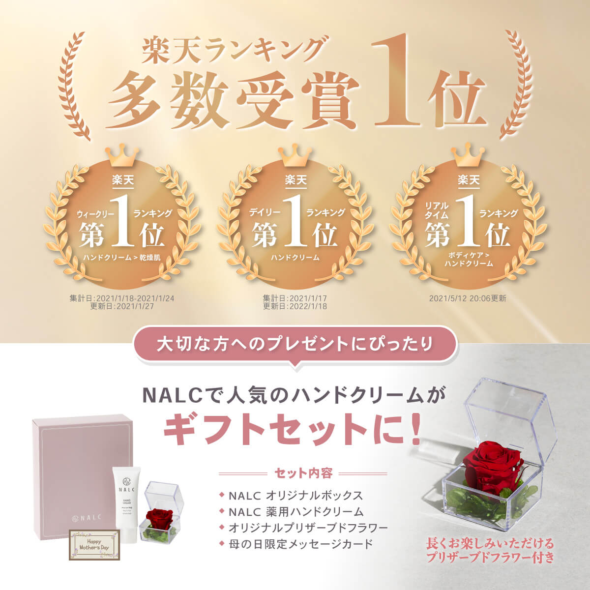 NALC 薬用ハンドクリーム プリザーブドフラワー付きセット – NALC公式 